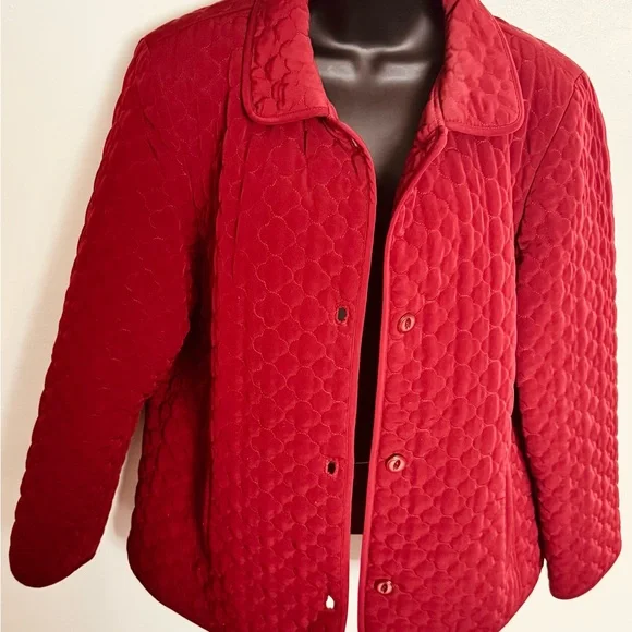 St. John's Bay Red Quilted Puffer Jacket‎ Size L Outdoor Work Casual - Picture 2 of 9